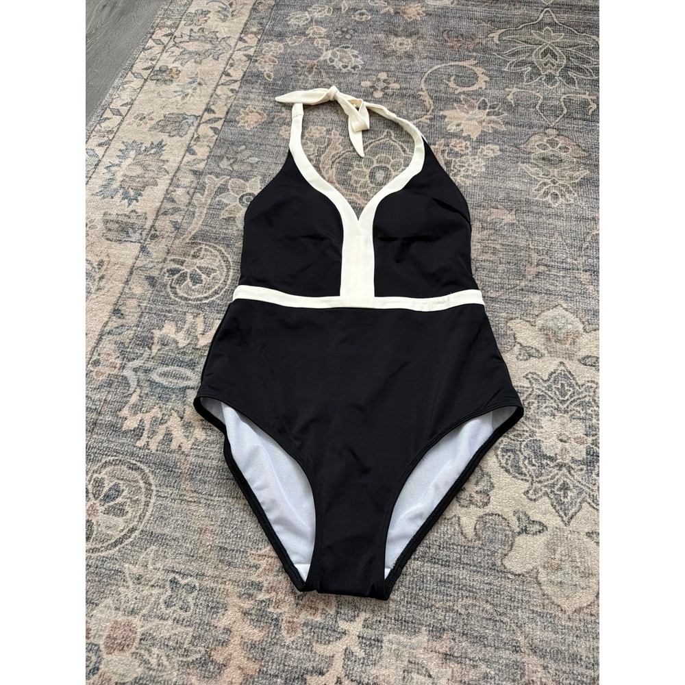Boden los V Panel Swimsuit Black One Piece
